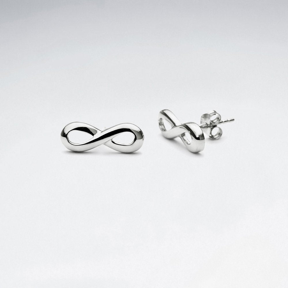 Sterling Silver Infinity Stud Earrings