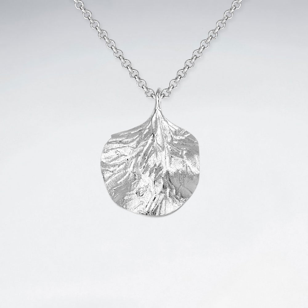 Sterling Silver Textured Wavy Pendant