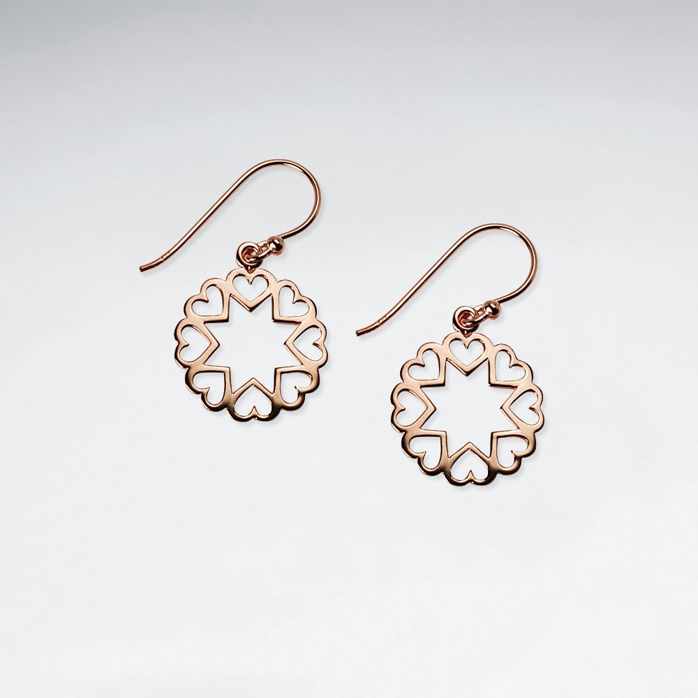 Stars and Hearts Cutouts Sterling Silver Dangle Earrings
