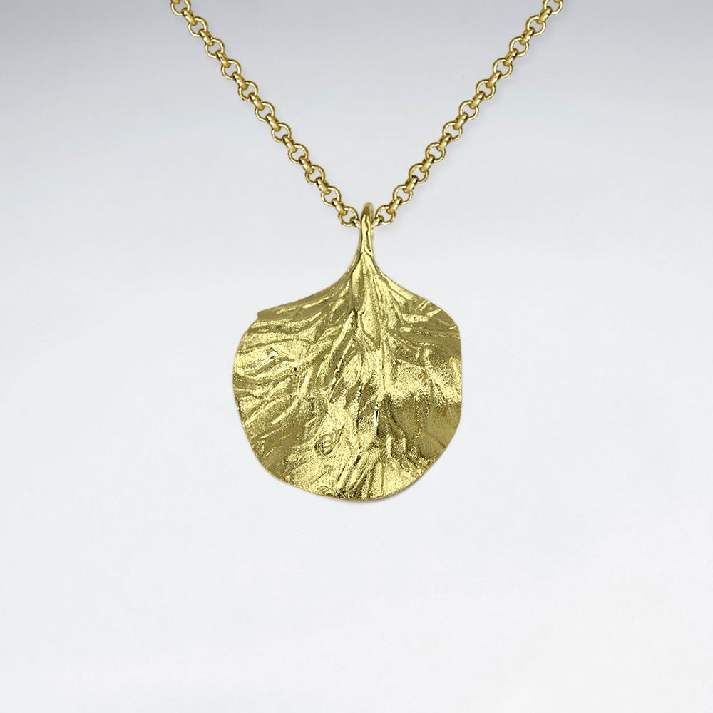 Sterling Silver Textured Wavy Pendant