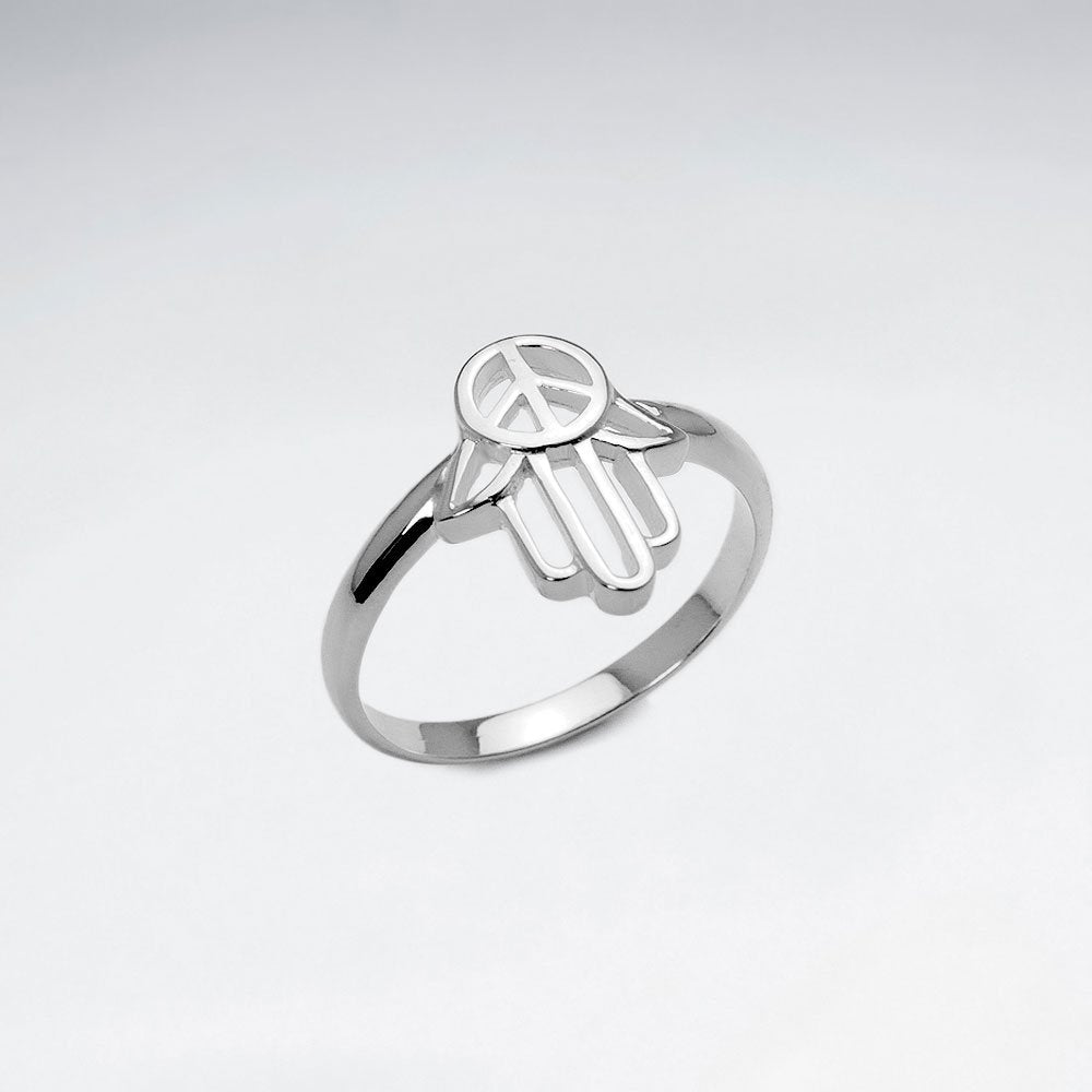 Peace in Hand Sterling Silver Openwork Ring