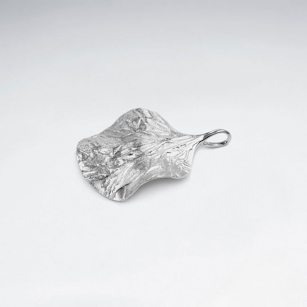 Sterling Silver Textured Wavy Pendant