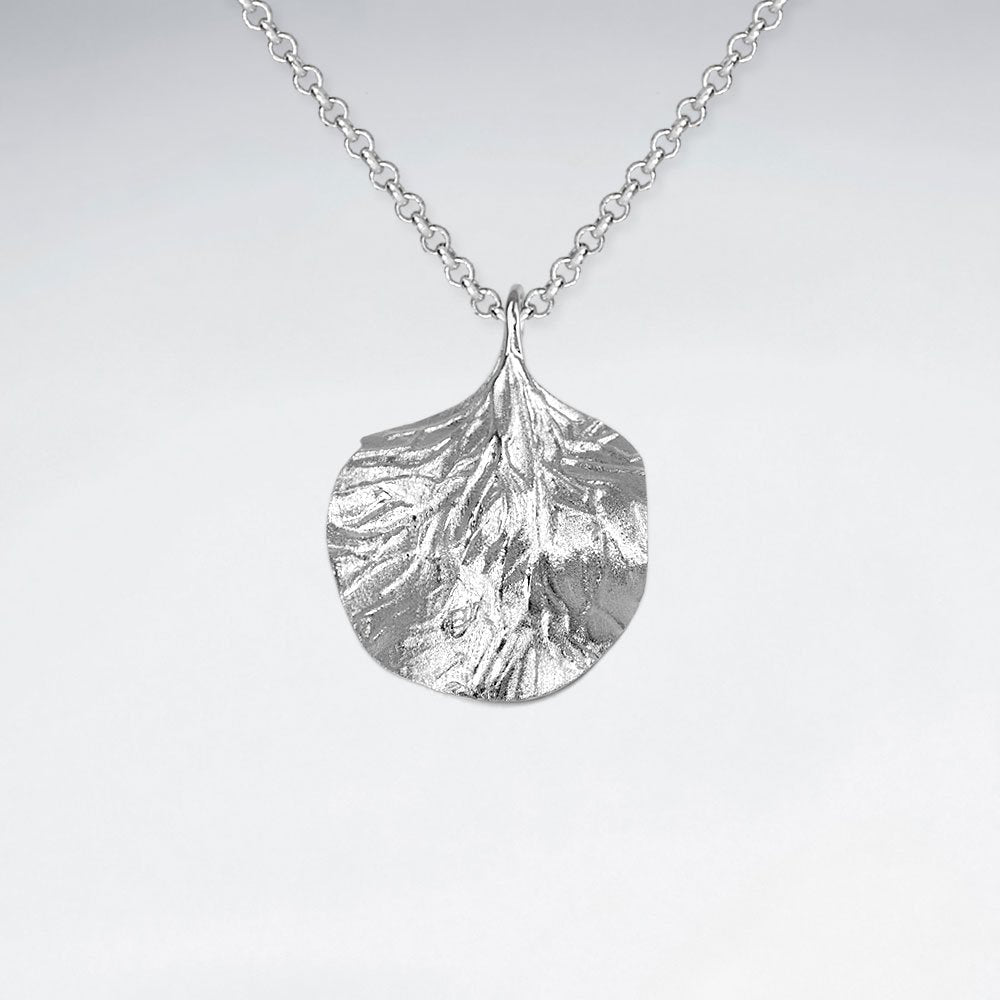 Sterling Silver Textured Wavy Pendant