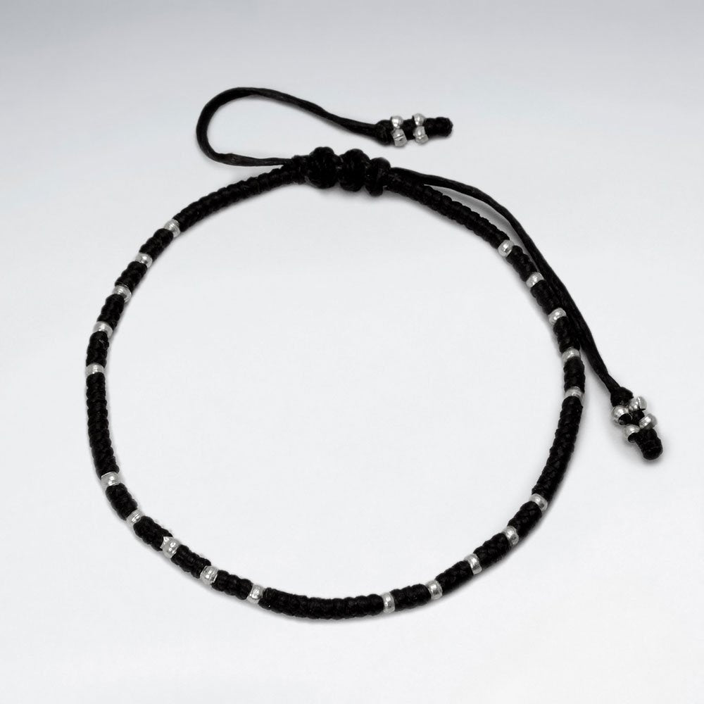 Waxed Cotton Cord Patterned Bracelet