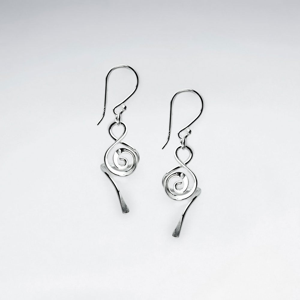 Sterling Silver  Spiral Dangle Earrings