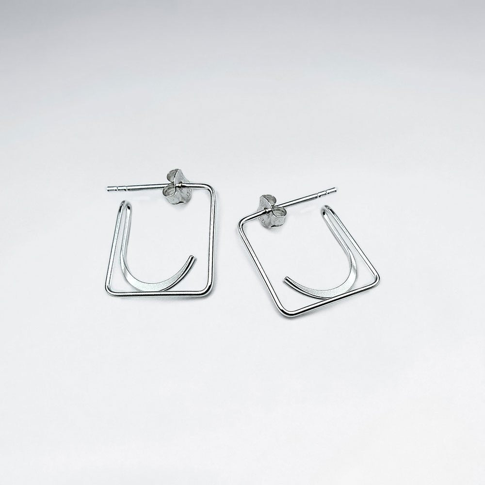 Mod Geometric Sterling Silver Earrings