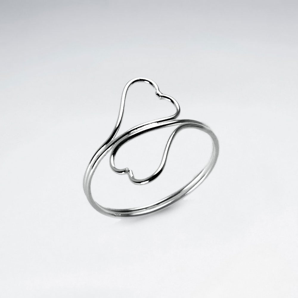 Open Hearts Wirework Sterling Silver Ring