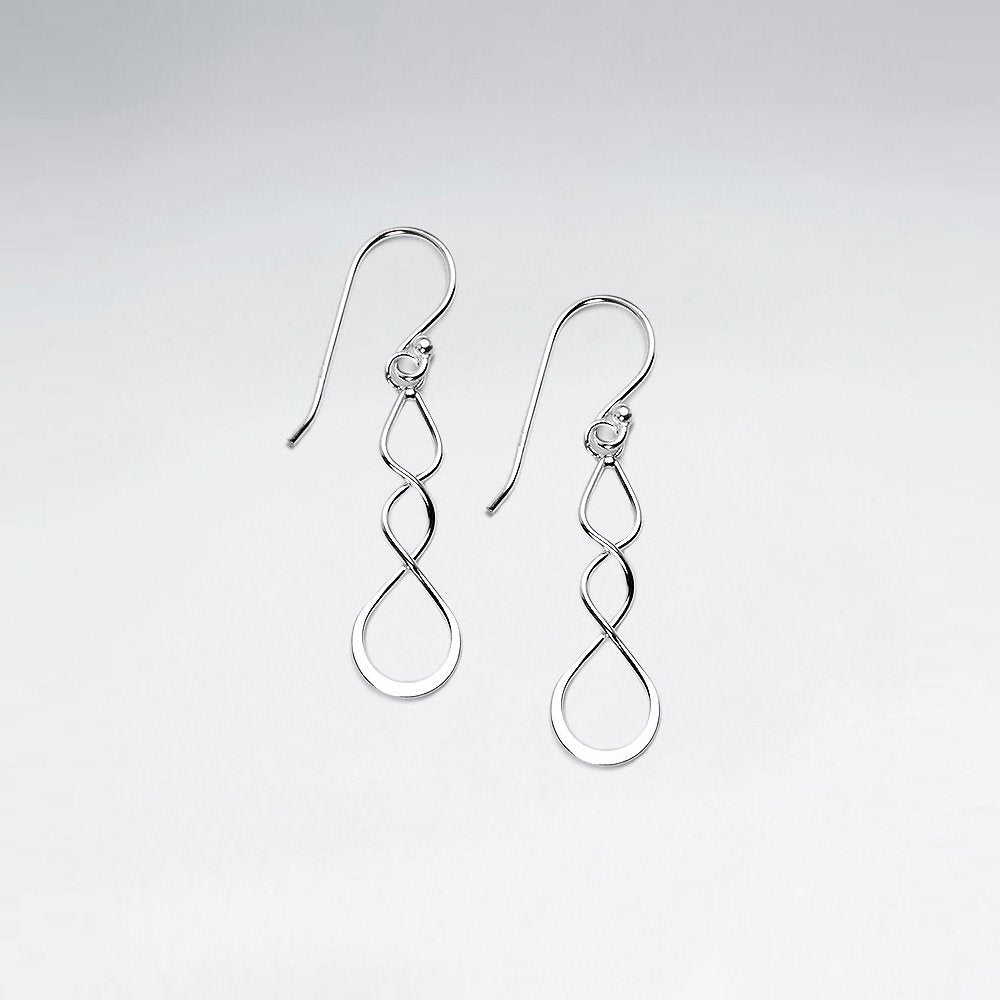 Crisscross Teardrop Sterling Silver Dangle Earrings