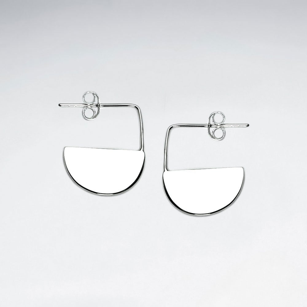 Stylish Half Circle Silhouette Stud Earrings