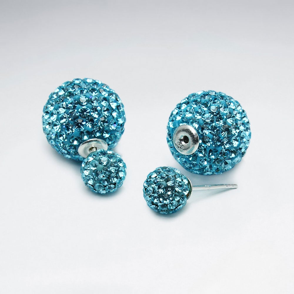 Crystal Optima Encrusted Multi Color Circle Shape Earrings