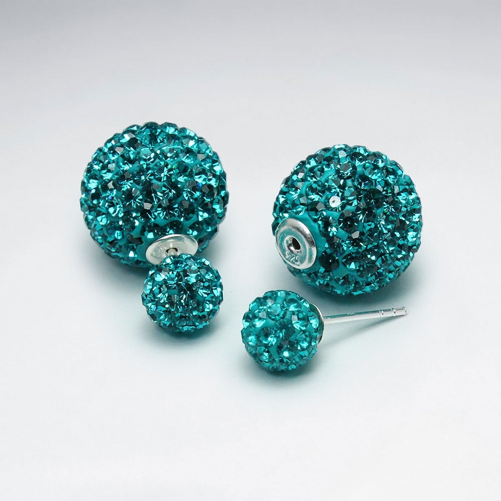 Crystal Optima Encrusted Multi Color Circle Shape Earrings