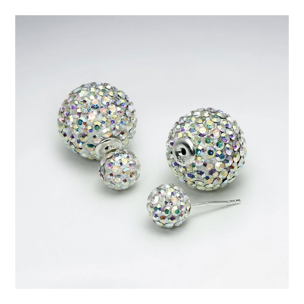 Crystal Optima Encrusted Multi Color Circle Shape Earrings