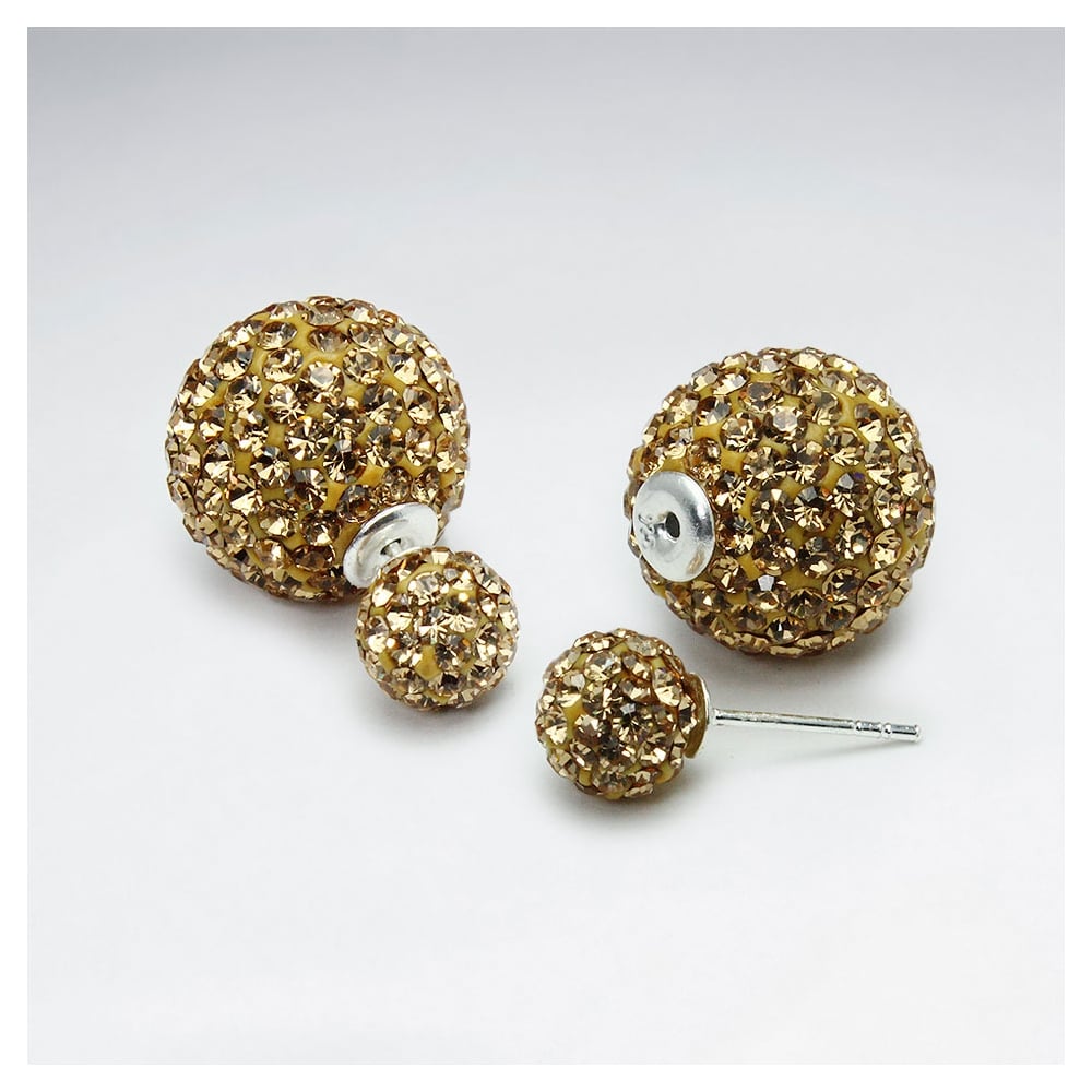 Crystal Optima Encrusted Multi Color Circle Shape Earrings