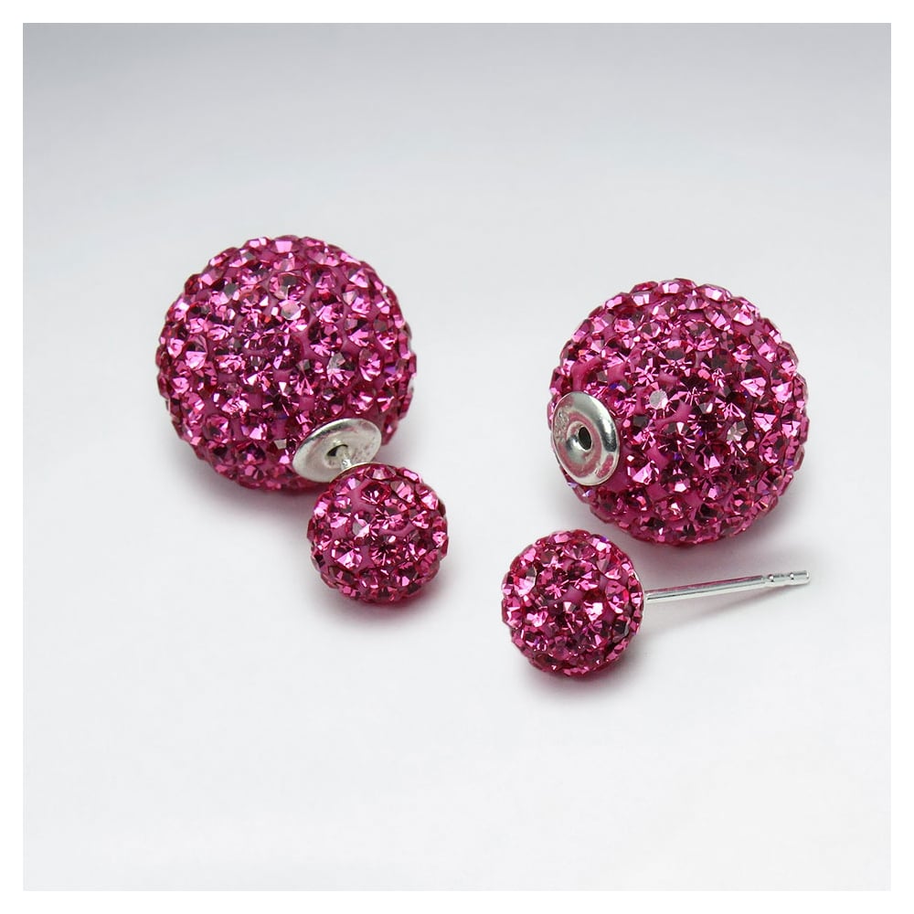 Crystal Optima Encrusted Multi Color Circle Shape Earrings