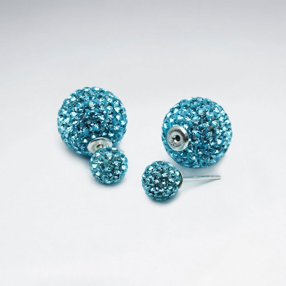 Crystal Optima Encrusted Multi Color Circle Shape Earrings