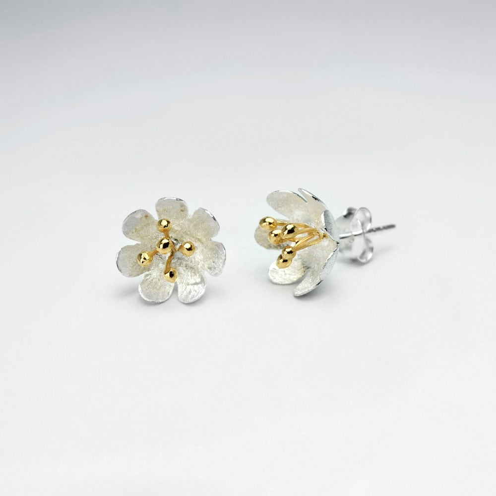 Blossom Garden Beauties Sterling Silver Stud Earrings