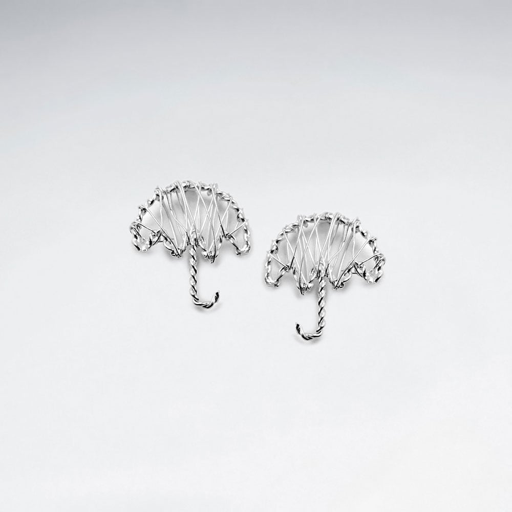 Sterling Silver Wirework Umbrella Twist Earrings