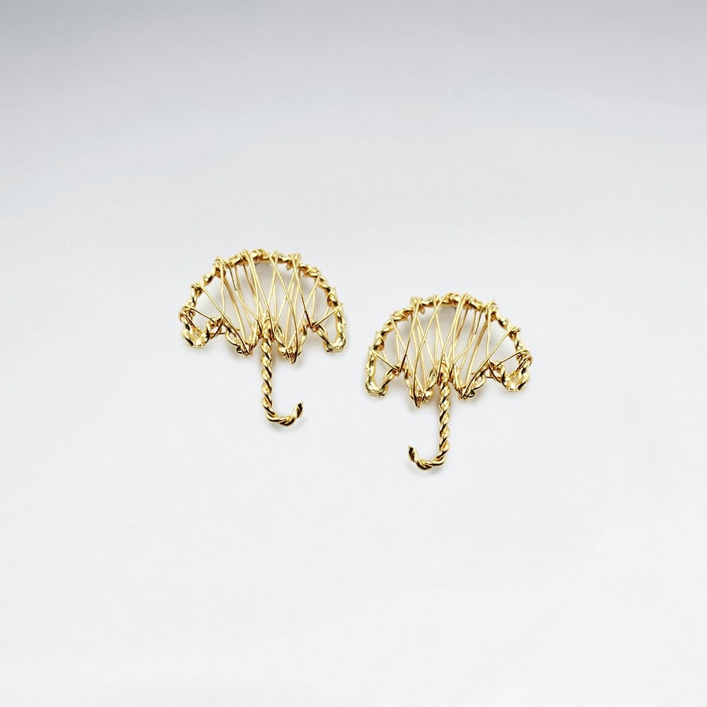 Sterling Silver Wirework Umbrella Twist Earrings