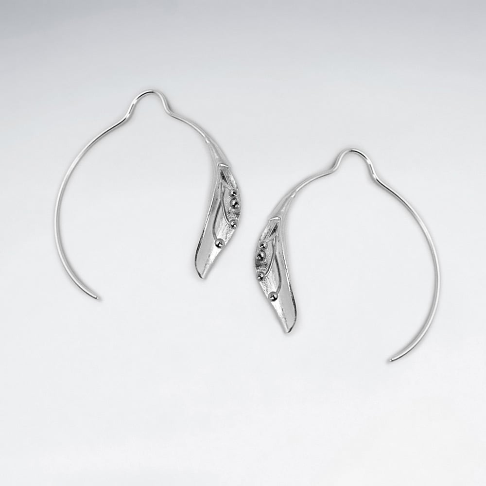 Simple Elegance Sterling Silver Etched Design Threader Earrings