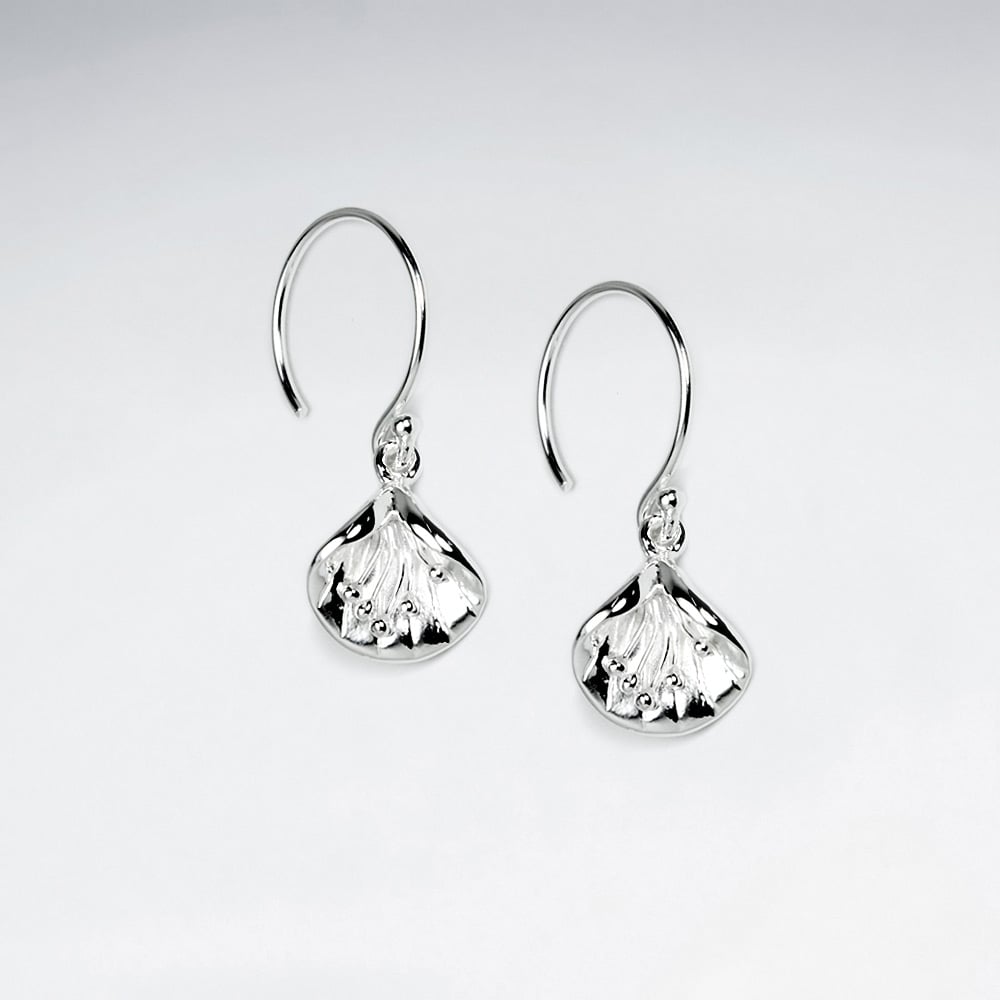 Elegant Glimmering Lily Blossom Sterling Silver Earrings