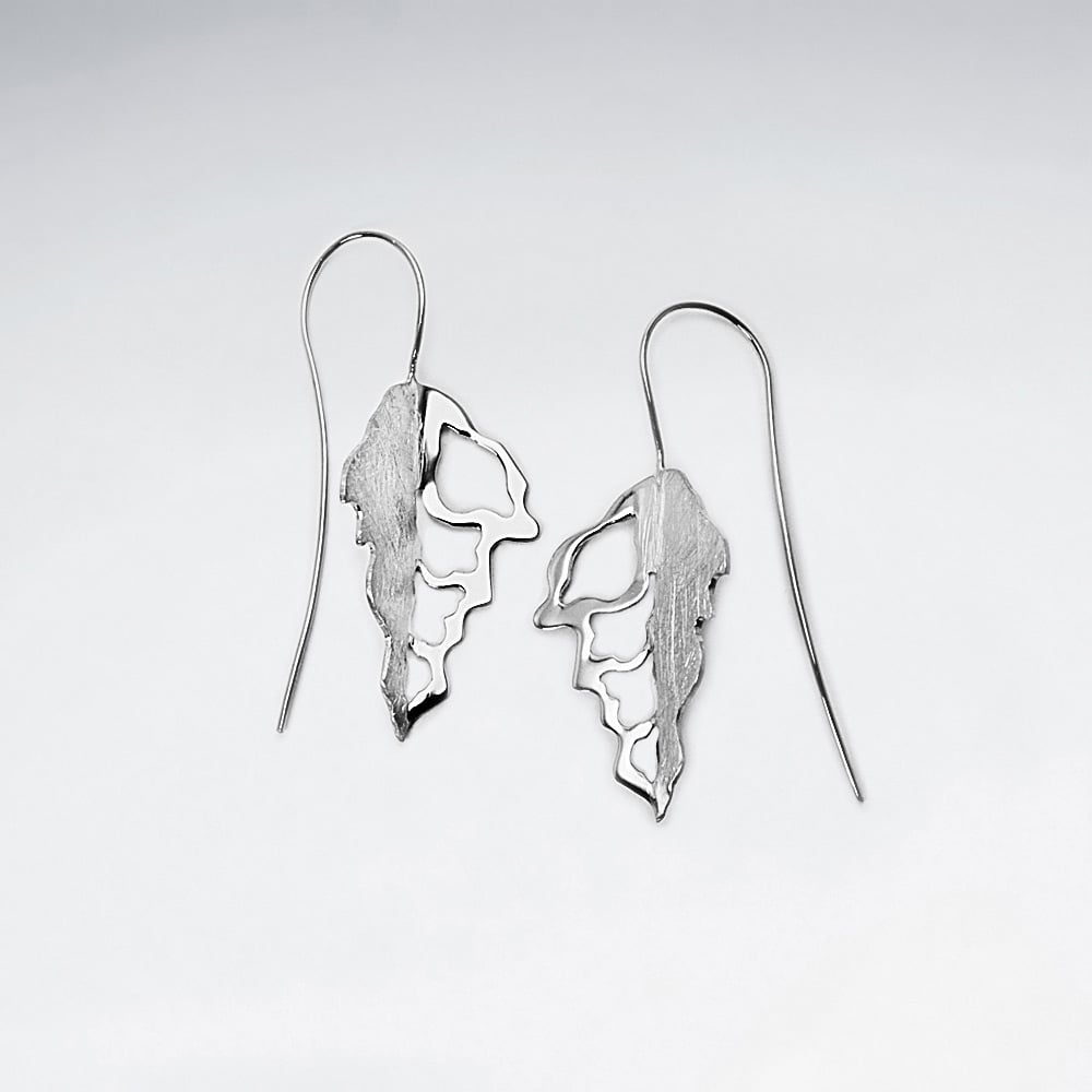 Sterling Silver Fashion Design Leaf Earrings