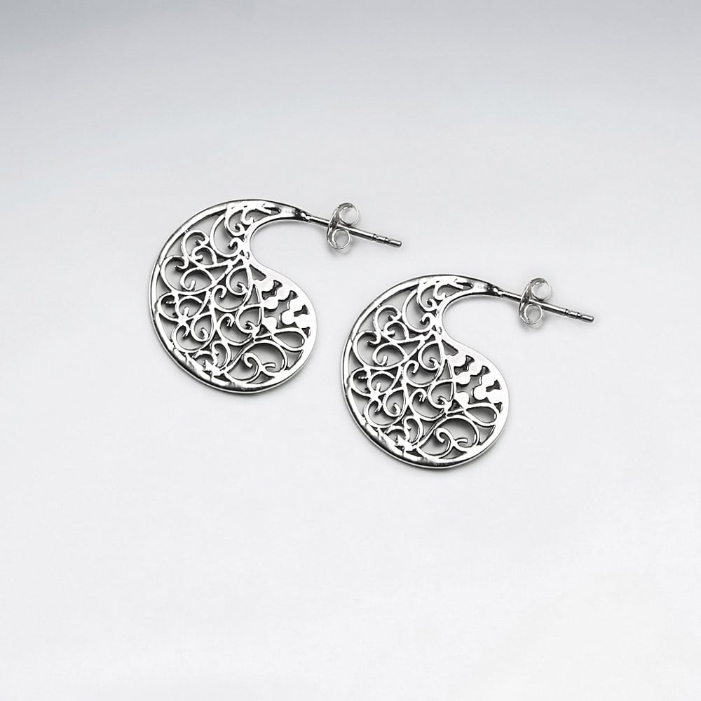 Sterling Silver Filigree Teardrop Earrings