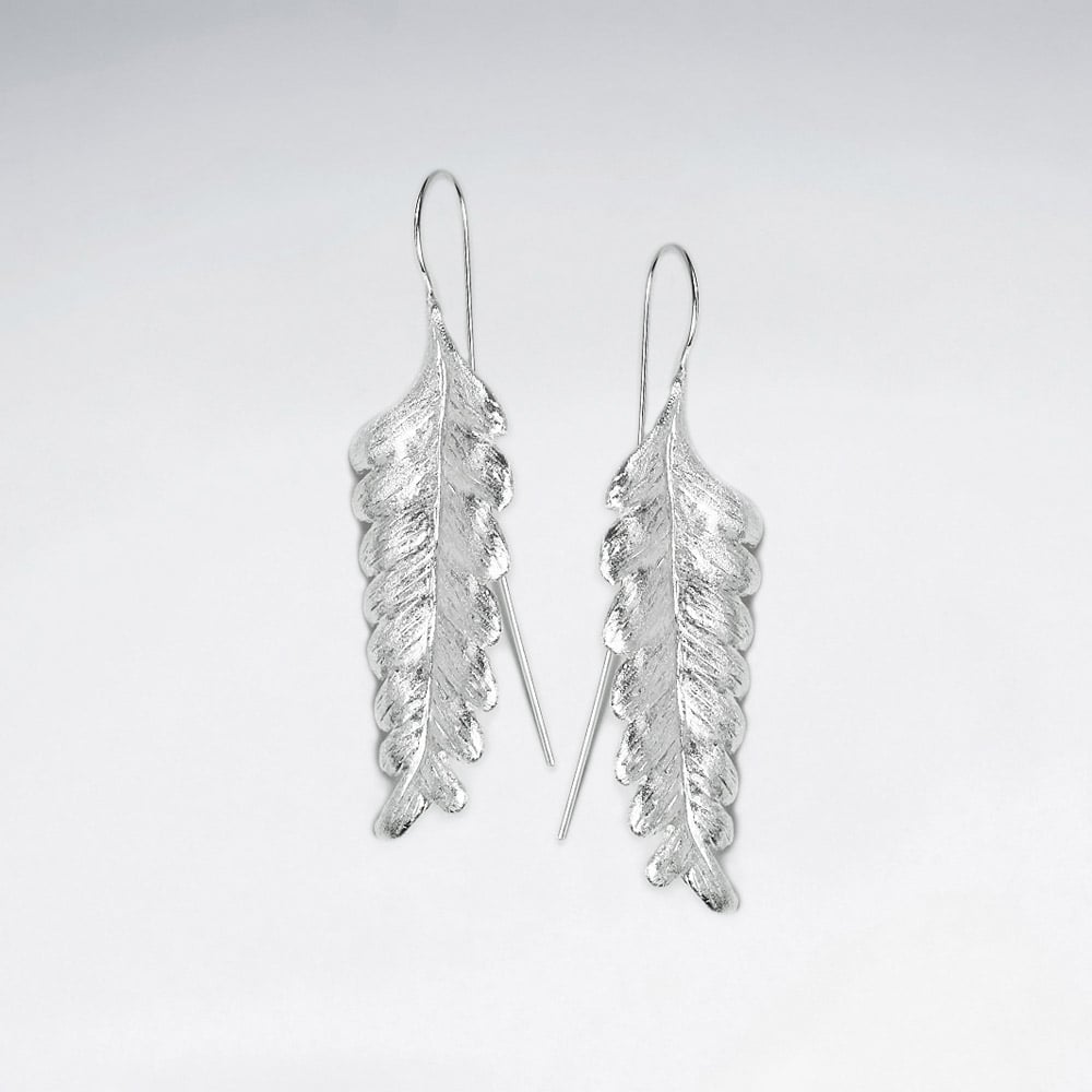 Sterling Silver Fern Leaf Earrings