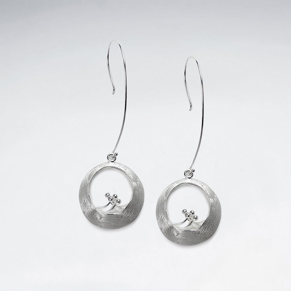 Sterling Silver Open Circle Drop Earrings