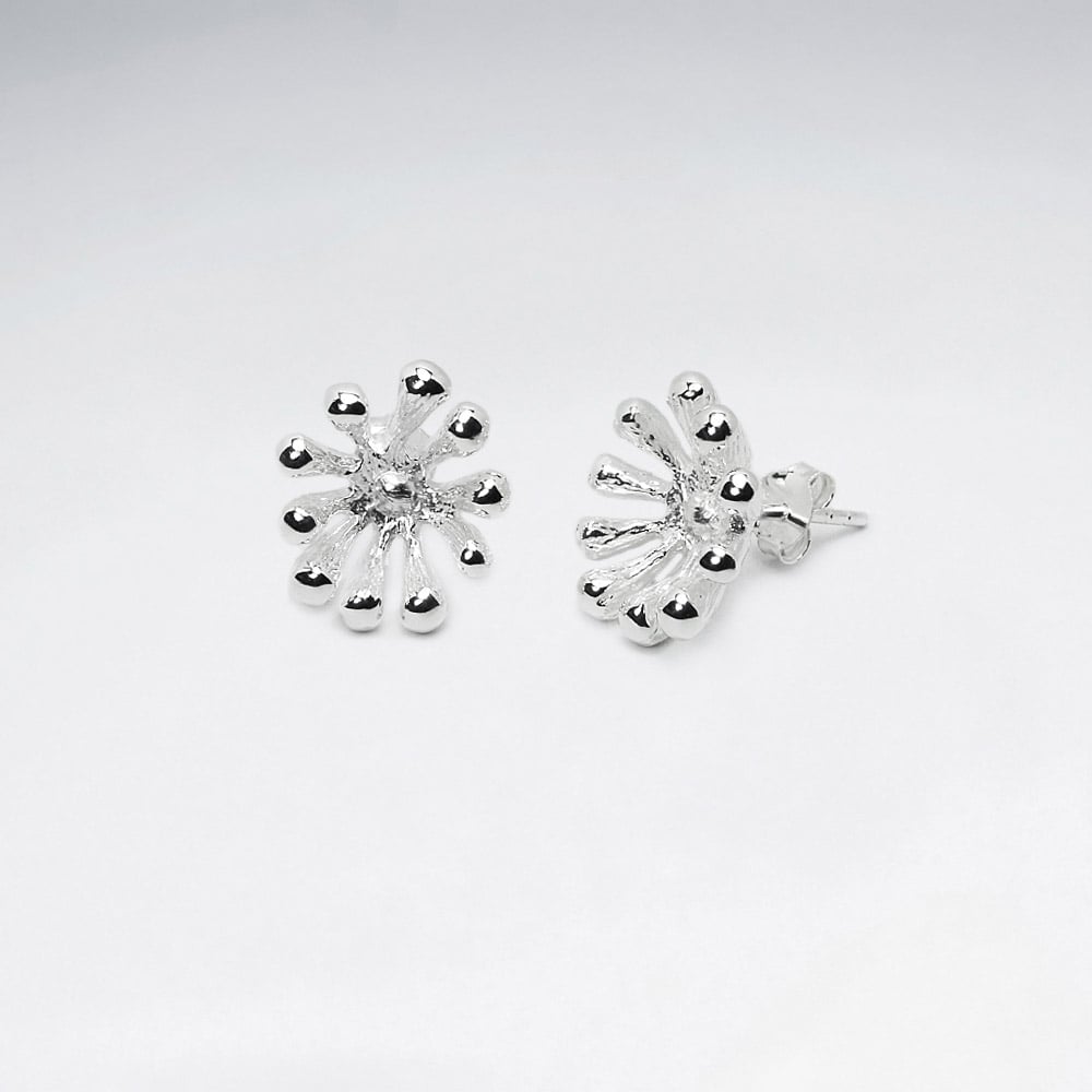 Sterling Silver Ball Spike Stud Earrings