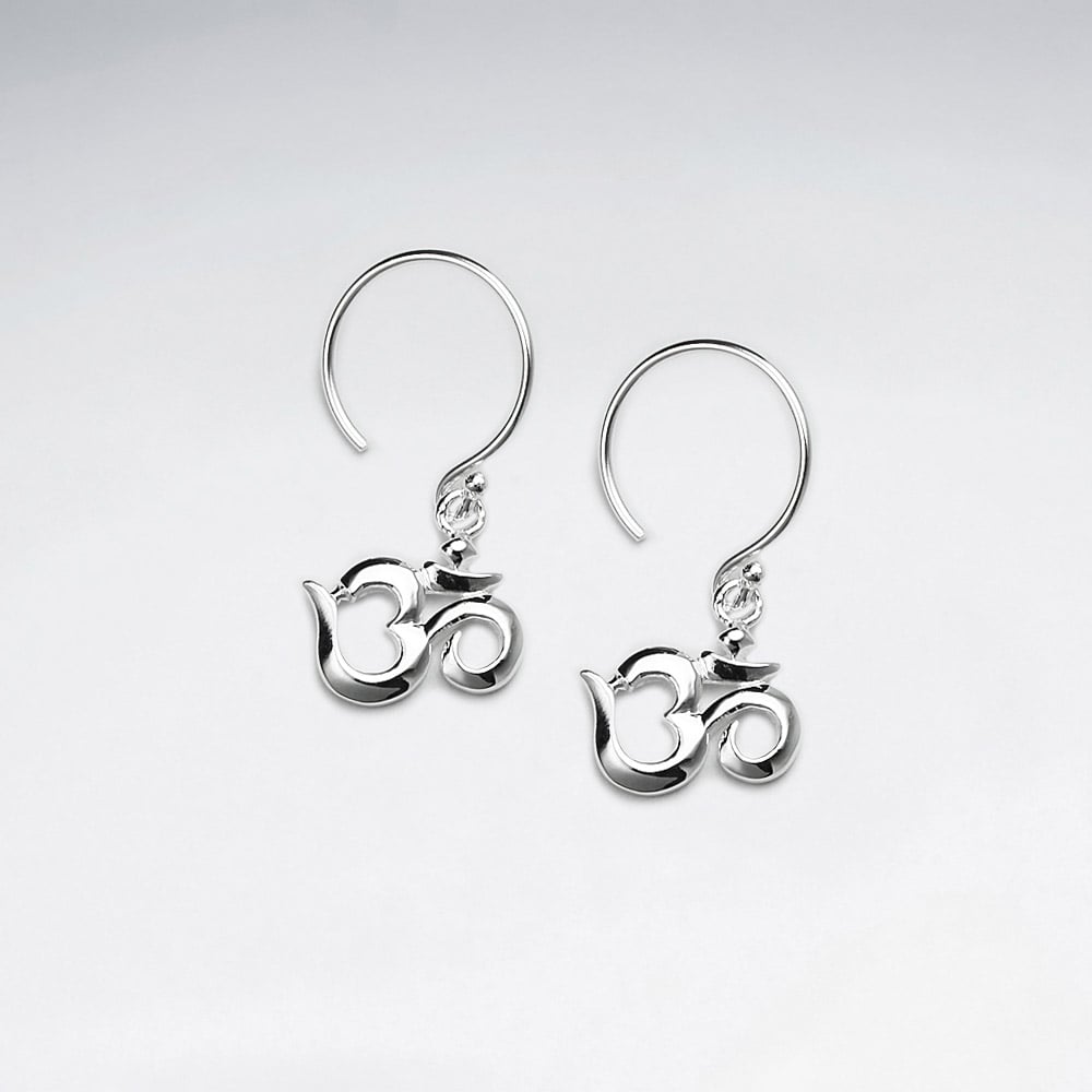 Sterling Silver Open Heart Feminine Touch Dangle Earrings