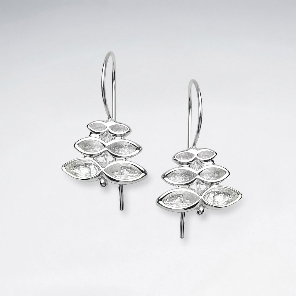 Sterling Silver Gradual Abstract Statement Earrings