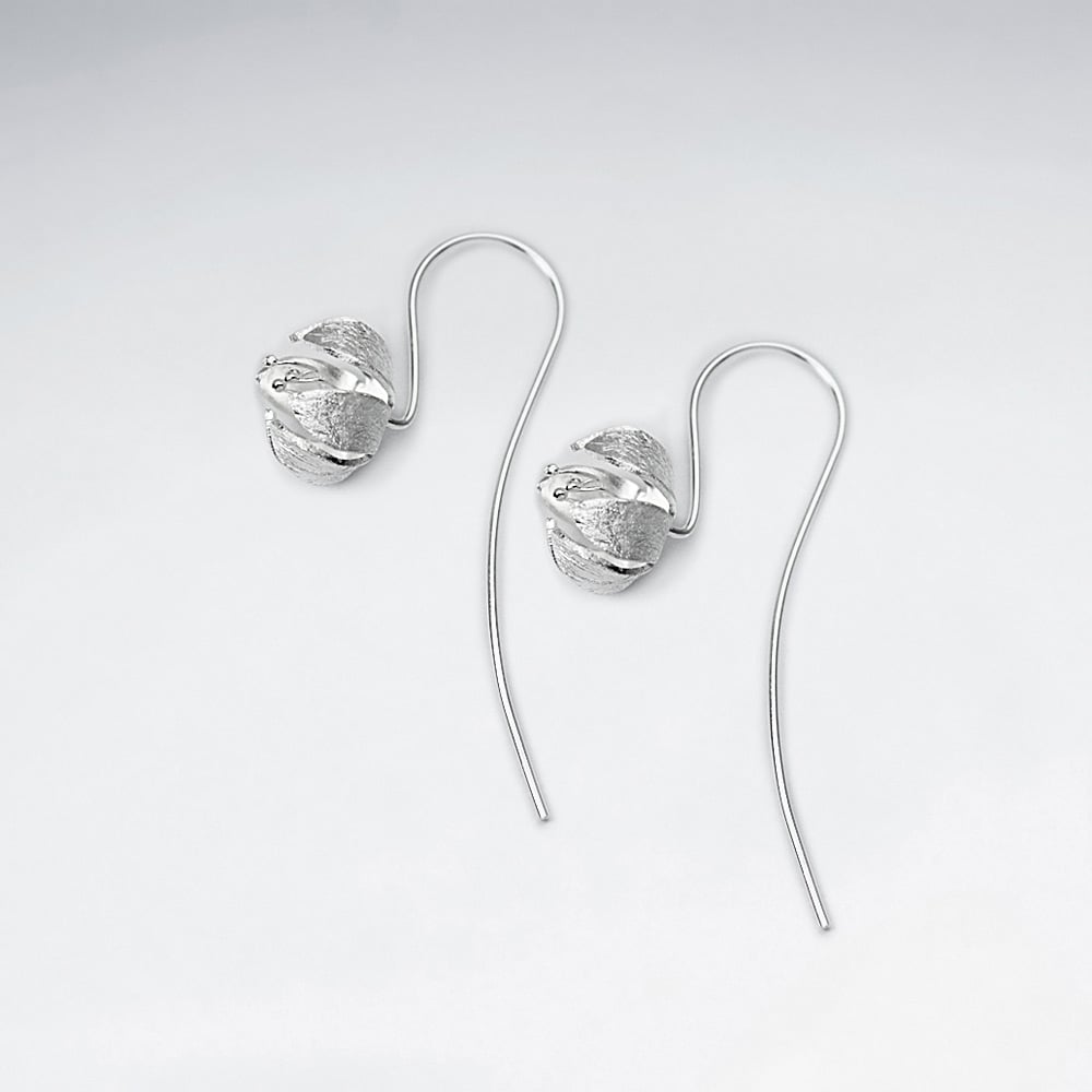 Perfect Blossoms Matte Silver Threader Earrings