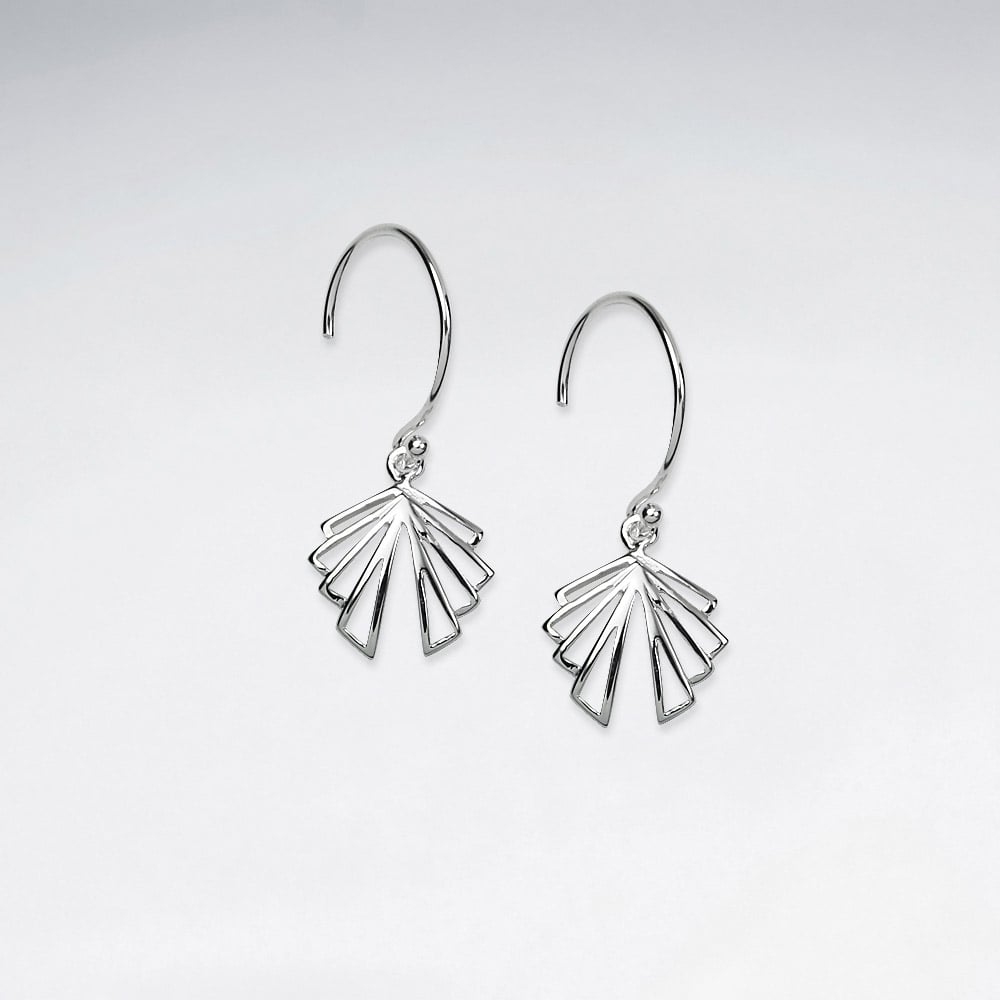 Sterling Silver Abstract Designs Artistic Openwork Dangle Earrings