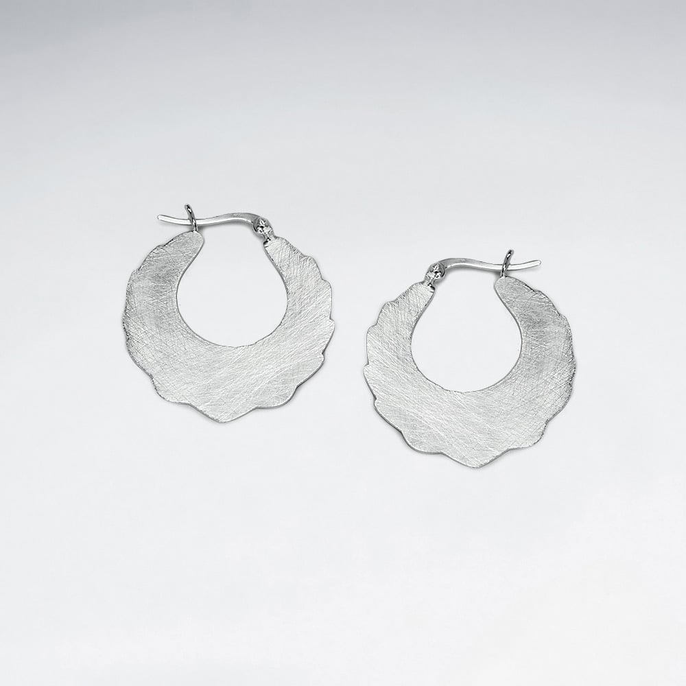 Matte Silver Wide Silhouette Hoop Earrings