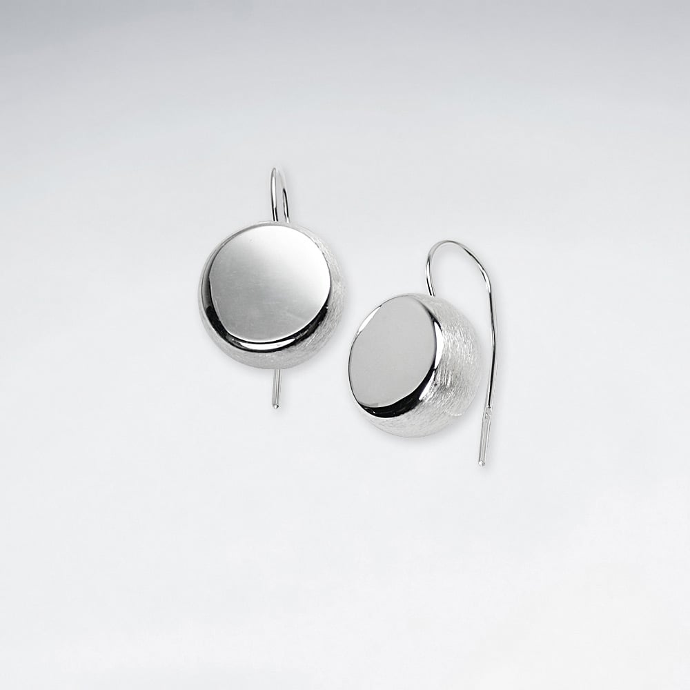 Sterling Silver Button Silhouette Earrings