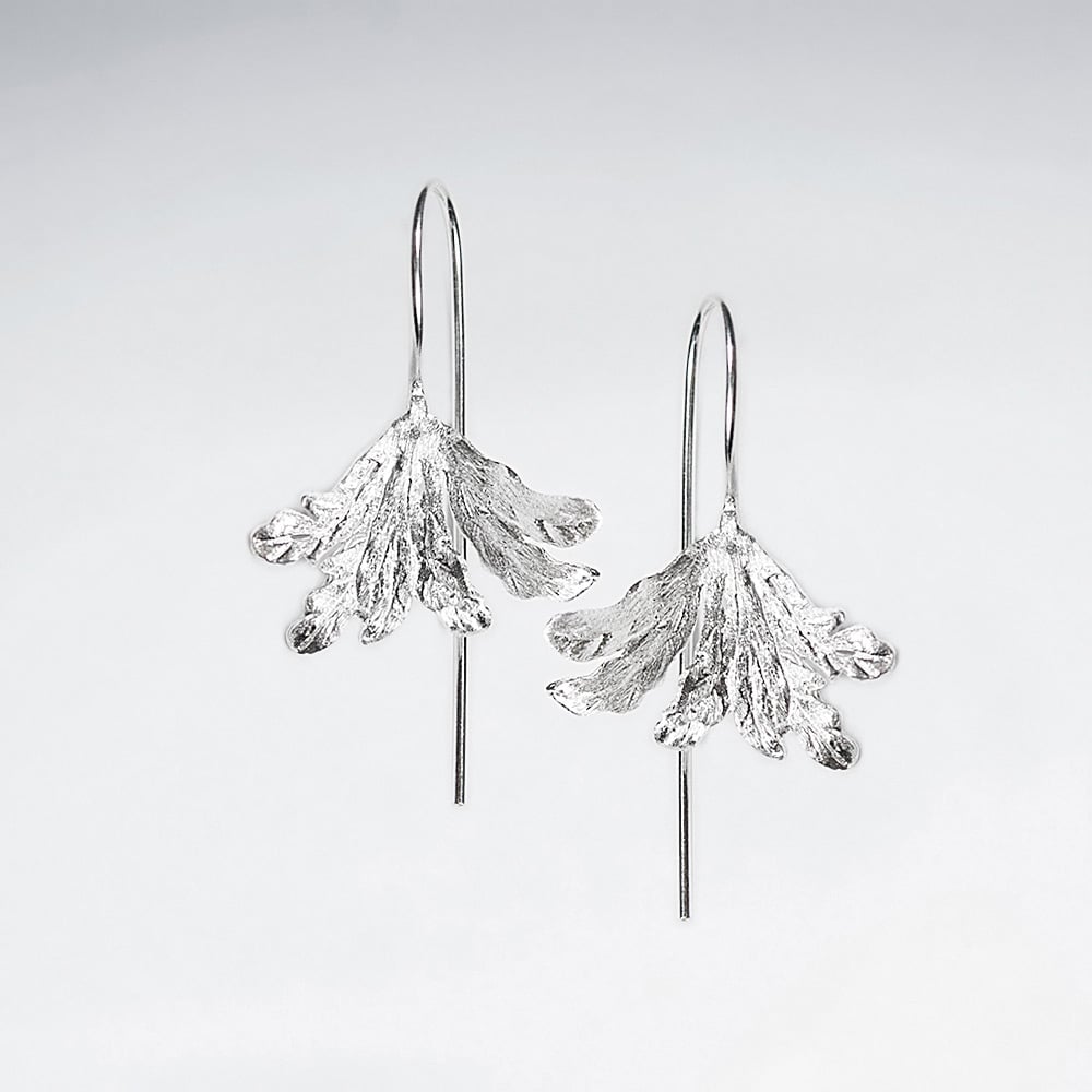 Sterling Silver Feathered Designs Earrings