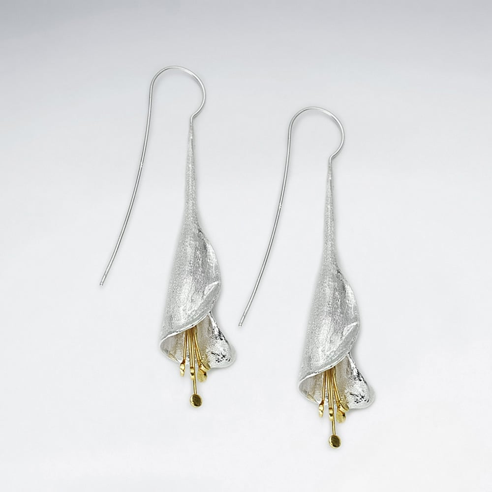 Sterling Silver Matte Flower Earrings