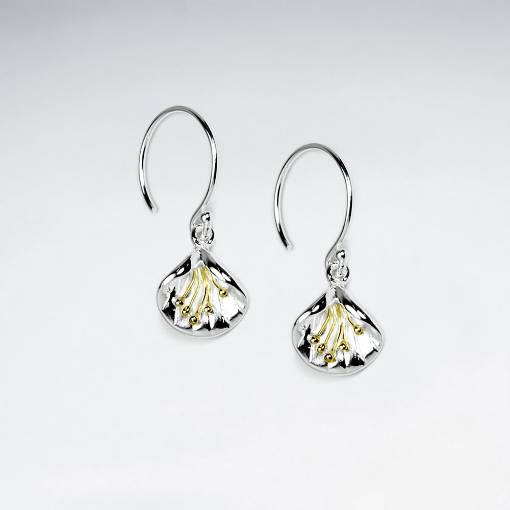 Elegant Glimmering Lily Blossom Sterling Silver Earrings