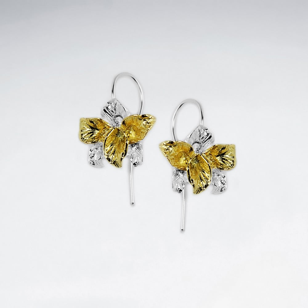 Sterling Silver Ornate Flower Blossom Earrings