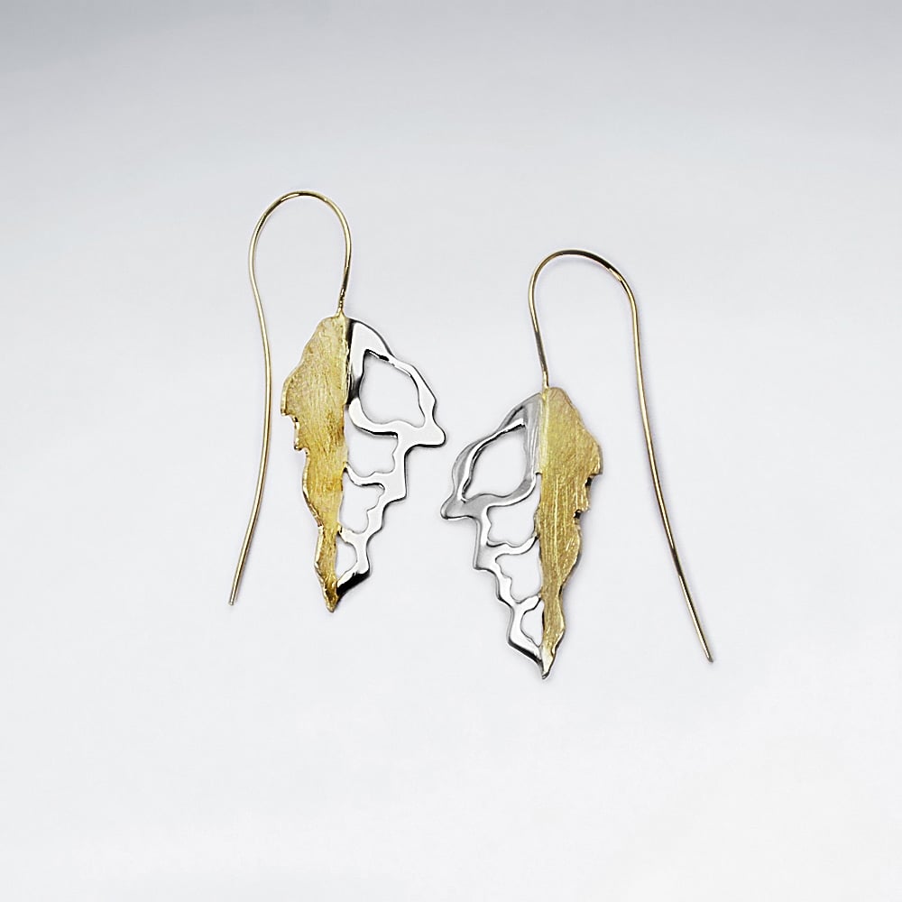 Sterling Silver Fashion Design Leaf Earrings