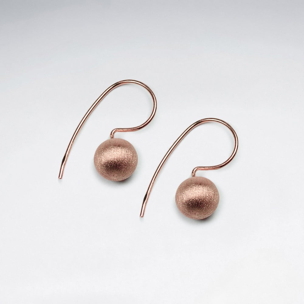 Matte Silver Dainty Ball Hook Earrings