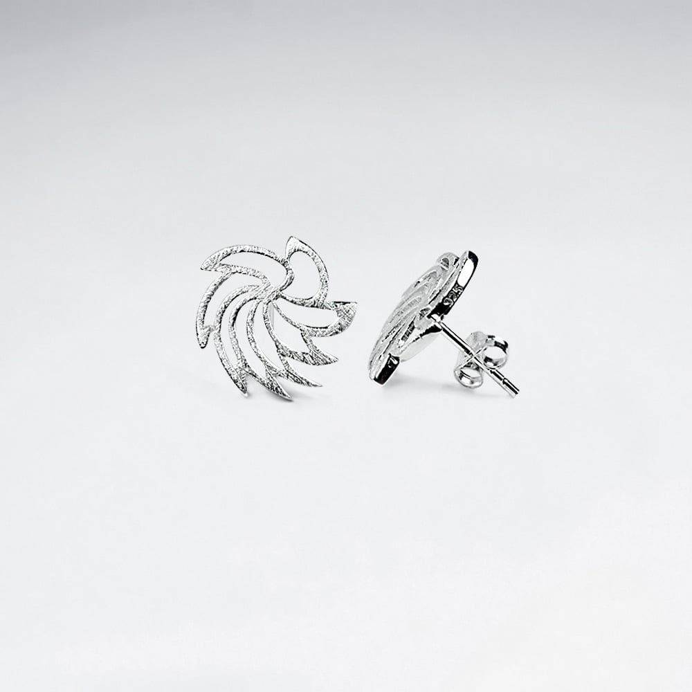 Sterling Silver Poinsettia Star Cutout Stud Earrings