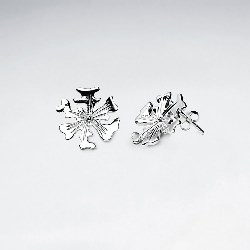 Sterling Silver Snowflake Stud Earrings