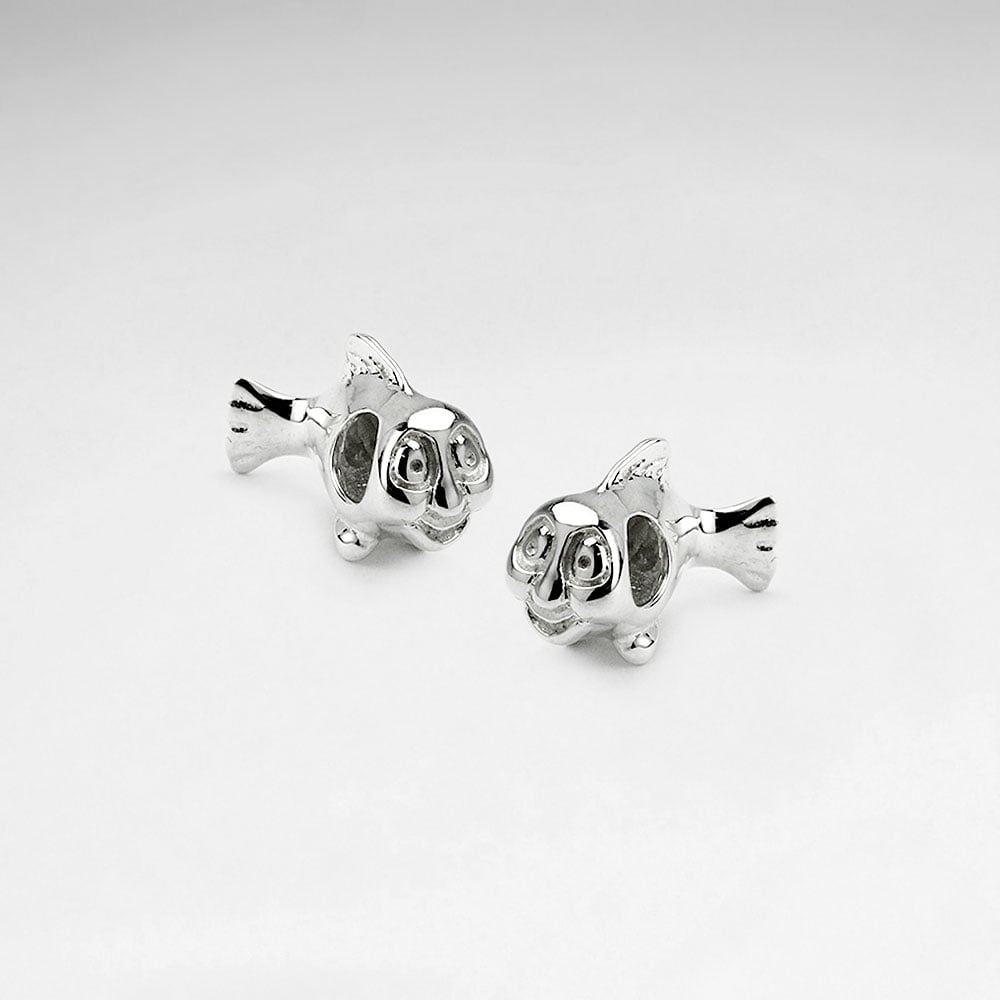 Sterling Silver Smiling Fish Beads