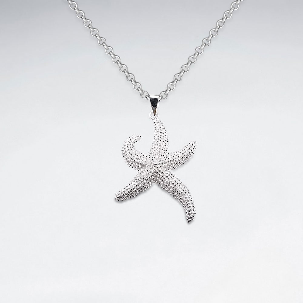 Sterling Silver Textured Starfish Pendant