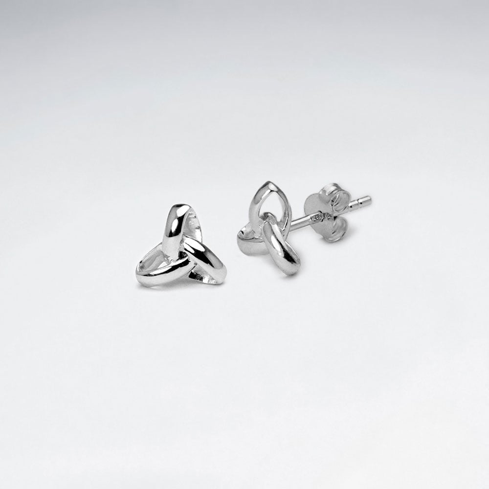 Trinity Knot  Sterling Silver Stud Earrings