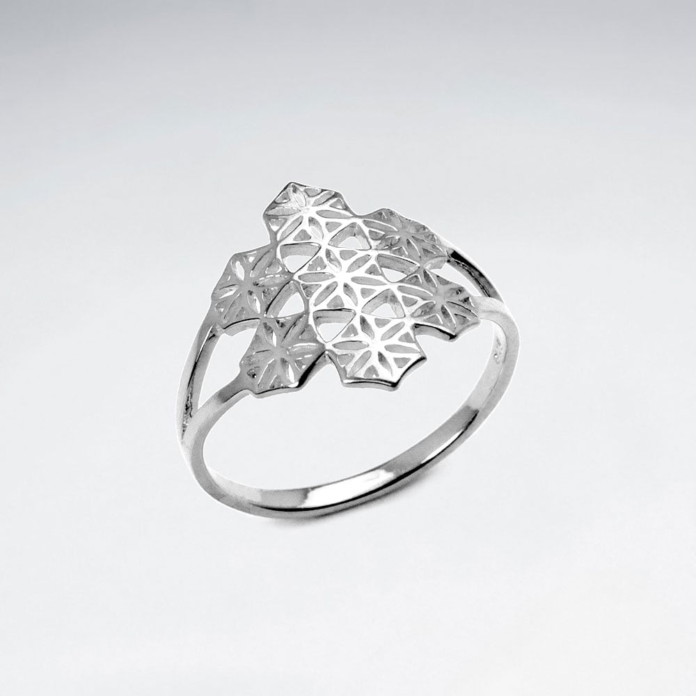 Delicate Snowflake Sterling Silver Ring