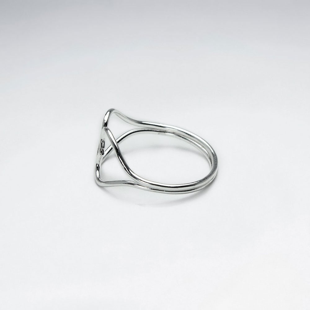 Sterling Silver Double Openwork Hearts Ring