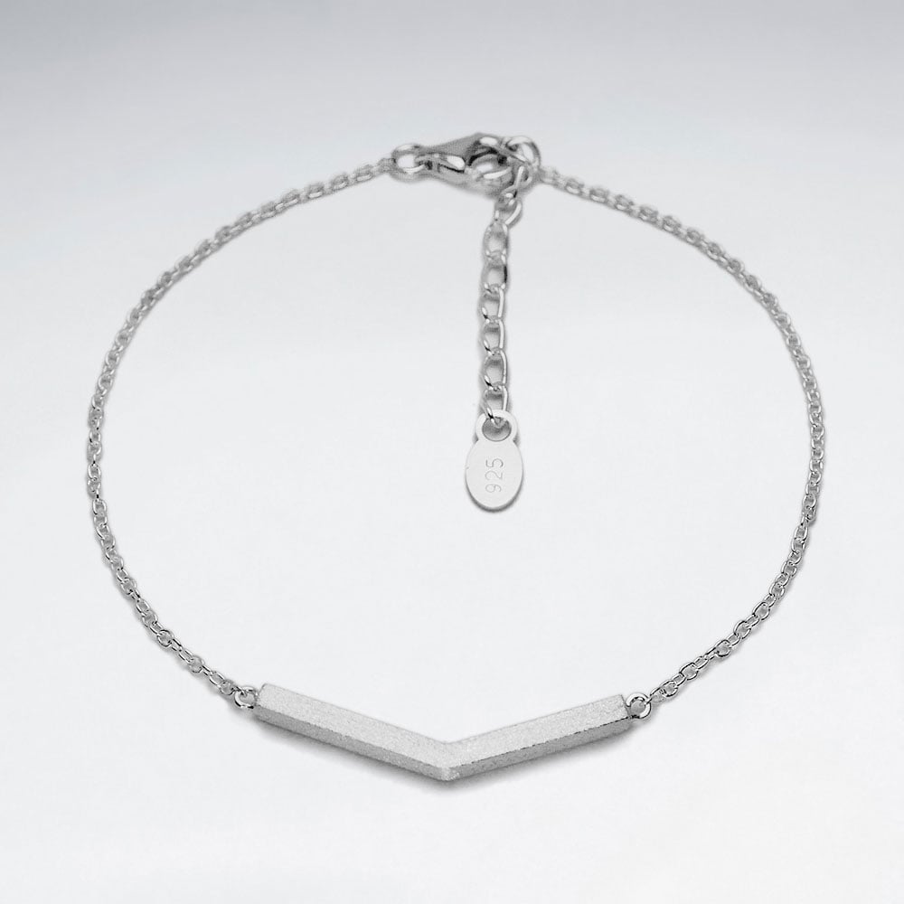 Simple Arrow Sterling Silver Chevron Bracelet