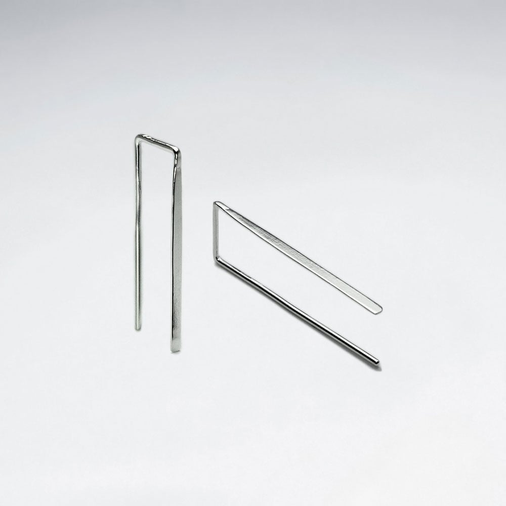 Sterling Silver Geometric Squared Threader Earring
